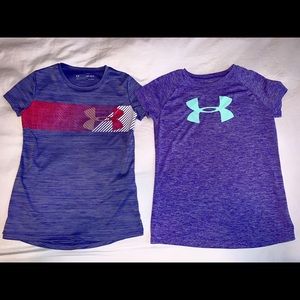 Two Girls Under Armour Shirts